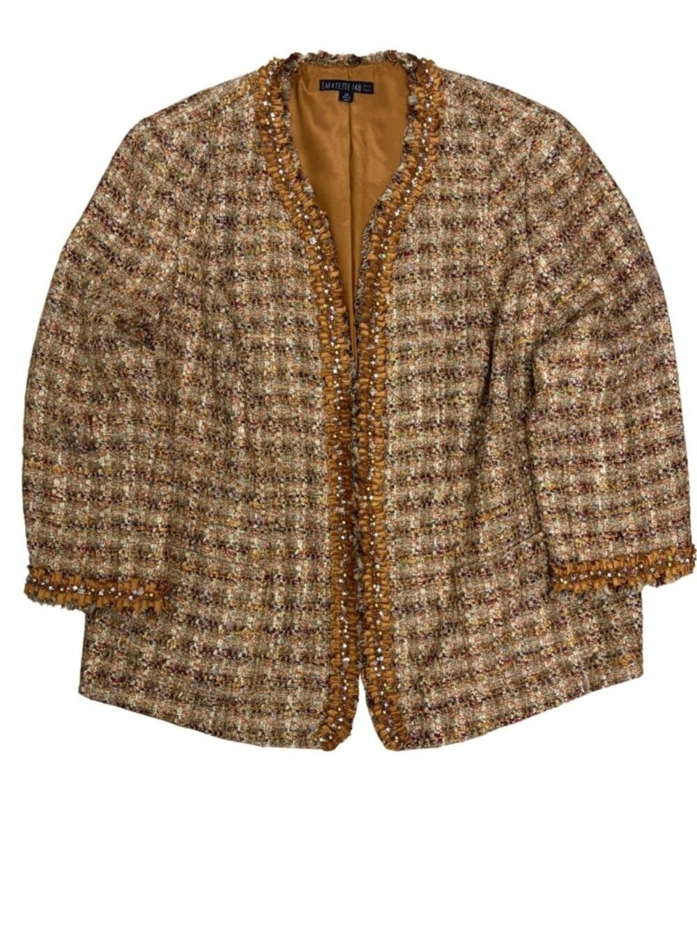 LAFAYETTE 148 Tweed Blazer Jacket Wool Blend Business Casual Luxury Coat 2XL